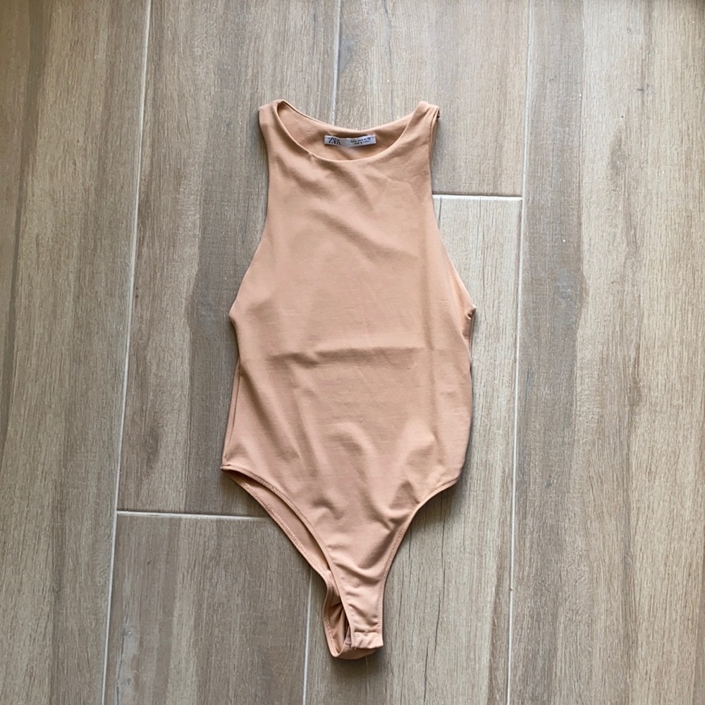 Zara nude high neck bodysuit